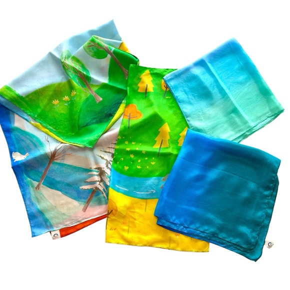 Sarah’s Silks 100% Silk Set of 7 Playsilk Scarves For Kids and Toddlers - Picture 2 of 13